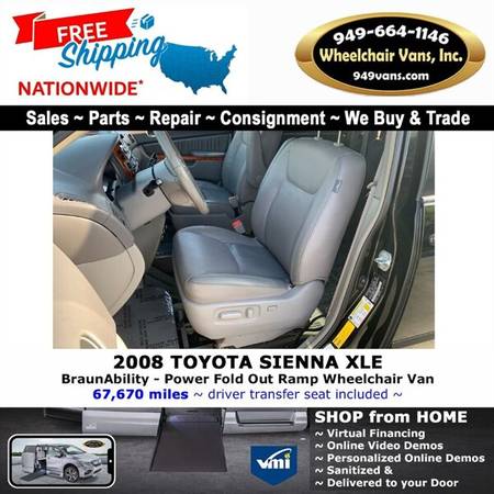 2008 Toyota Sienna XLE Wheelchair Van BraunAbility - Power Fold Out... for sale in LAGUNA HILLS, OR – photo 12