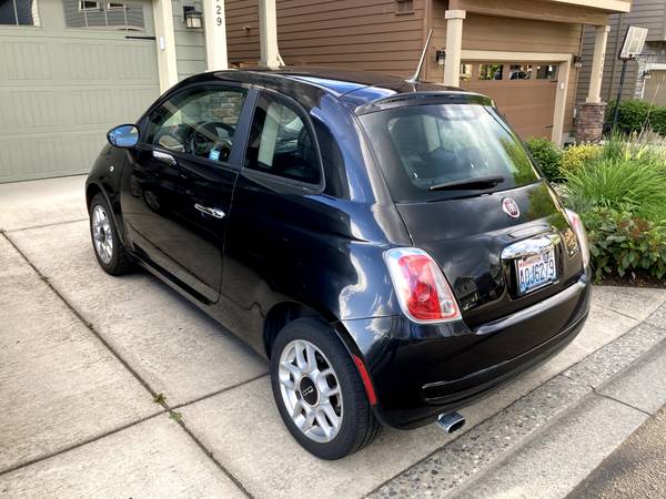 2013 Fiat 500 Black Hatchback - excellent condition, low miles for sale in Camas, OR – photo 3