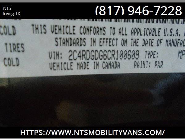 12 DODGE GRAND CARAVAN HANDICAPPED WHEELCHAIR MOBILITY MANUAL RAMP VAN for sale in Irving, MS – photo 11