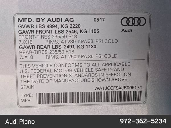 2018 Audi Q3 Premium Plus AWD All Wheel Drive SKU:JR006174 - cars &... for sale in Plano, TX – photo 19