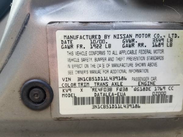 2001 Nissan Sentra GXE 60k miles w/warranty for sale in Mebane, NC, NC – photo 9