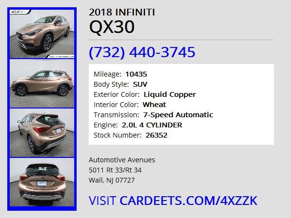 2018 INFINITI QX30, Liquid Copper - cars & trucks - by dealer -... for sale in Wall, NJ – photo 22