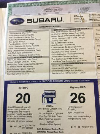 2007 Subaru Outback XT Ltd. for sale in Hygiene, CO – photo 12