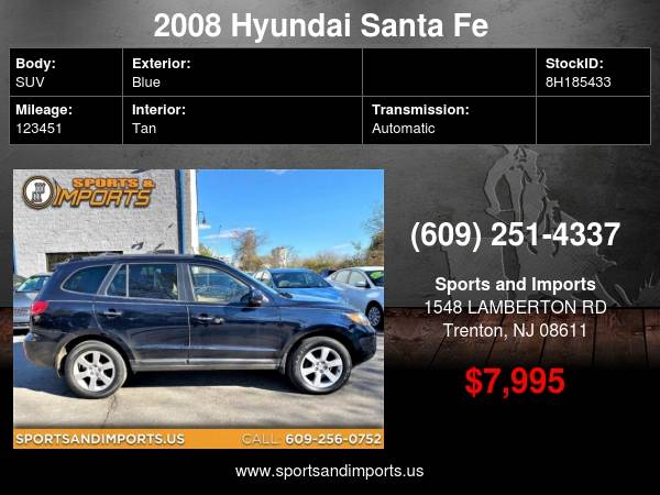 2008 Hyundai Santa Fe AWD 4dr Auto Limited - cars & trucks - by... for sale in Trenton, NJ – photo 2