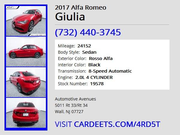 2017 Alfa Romeo Giulia, Rosso Alfa for sale in Wall, NJ – photo 22