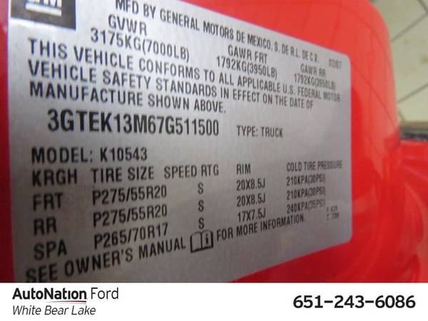 2007 GMC Sierra 1500 SLT 4x4 4WD Four Wheel Drive SKU:7G511500 -... for sale in White Bear Lake, MN – photo 23