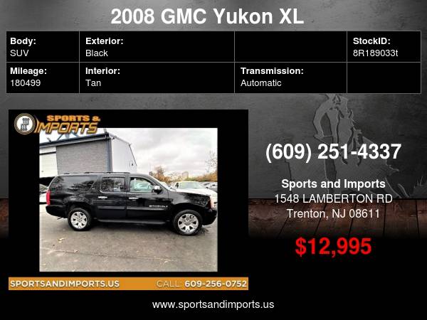 2008 GMC Yukon XL 4WD 4dr 1500 SLT w/4SB - cars & trucks - by dealer... for sale in Trenton, NJ – photo 2