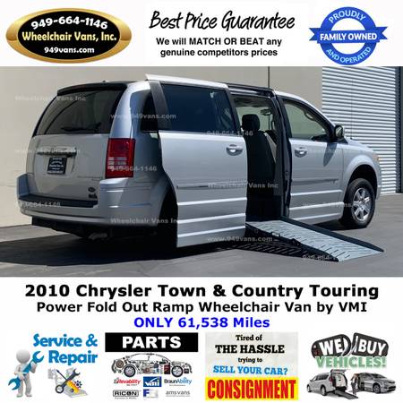 2010 Chrysler Town and Country Power Ramp Side Loading Wheelchair Van for sale in Laguna Hills, CA – photo 3