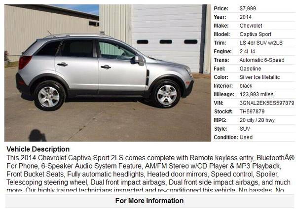 2014 Chevrolet Captiva Sport - cars & trucks - by dealer - vehicle... for sale in Jefferson City, MO – photo 2