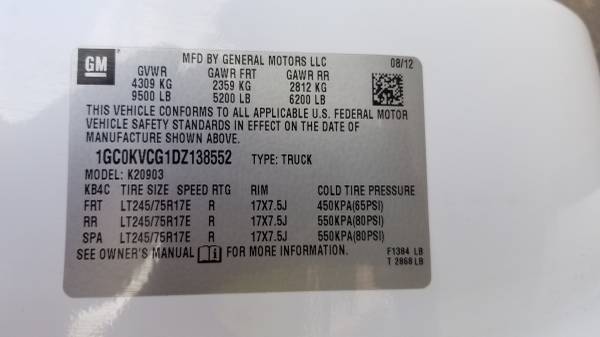 "1" OWNER 2013 CHEVY 2500 4X4 REGULAR CAB LONG BOX FROM OKLAHOMA!!! for sale in Perry, MI – photo 13