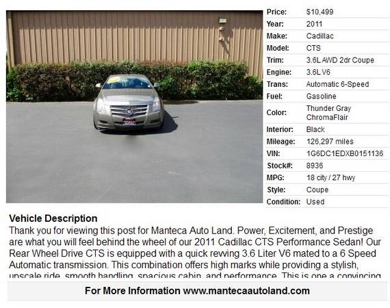 2008 Cadillac CTS 3.6L V6 for sale in Manteca, CA – photo 23