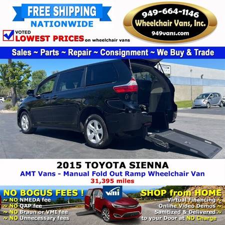 2015 Toyota Sienna L Wheelchair Van AMT Vans - Manual Fold Out Ramp for sale in LAGUNA HILLS, NV – photo 3