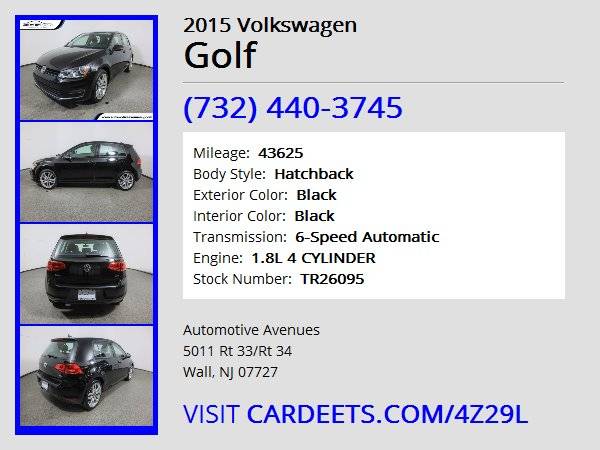 2015 Volkswagen Golf, Black - cars & trucks - by dealer - vehicle... for sale in Wall, NJ – photo 22