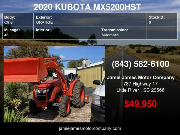 2020 KUBOTA MX5200HST 4WD TRACTOR - cars & trucks - by dealer -... for sale in Little River, SC – photo 9