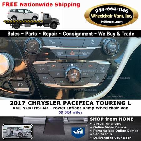 2017 Chrysler Pacifica Touring Plus Wheelchair Van VMI Northstar - -... for sale in Laguna Hills, CA – photo 16