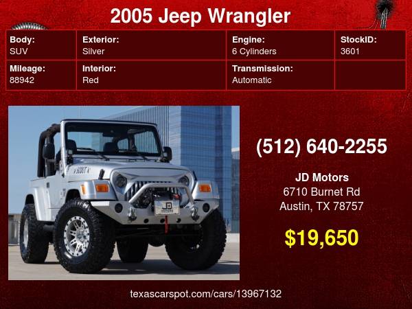 2005 Jeep Wrangler TJ Lifted Modified OVER 20 CUSTOM JK for sale in Austin, TX – photo 24