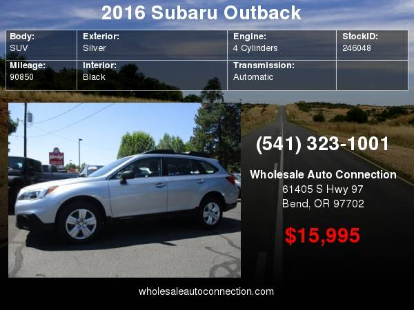 2016 Subaru Outback 4dr Wgn 2.5i PZEV for sale in Bend, OR