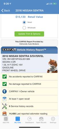 2016 Nissan Sentra SV 1 Owner Only 19K miles Clean Carfax for sale in Lynnwood, WA – photo 13