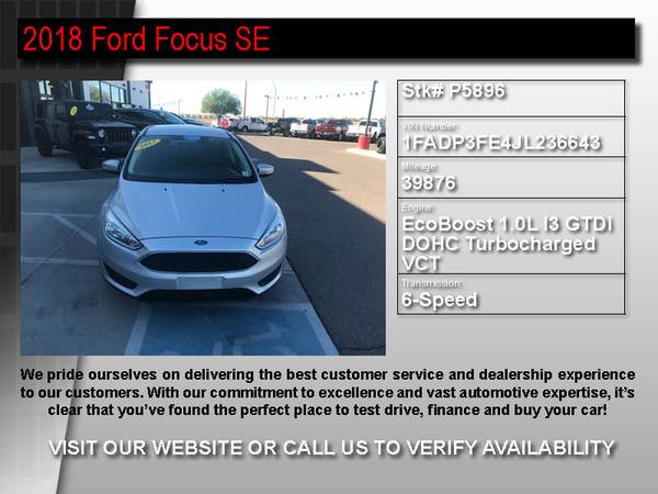 !P5896- 2018 Ford Focus SE Get Approved Online! 18 sedan - cars &... for sale in Houston, AZ – photo 2