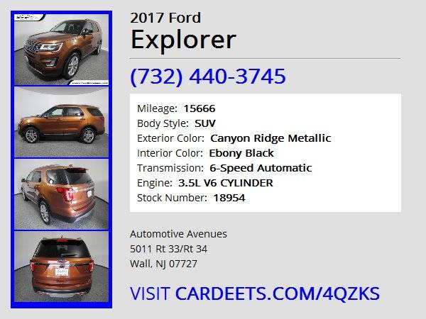 2017 Ford Explorer, Canyon Ridge Metallic for sale in Wall, NJ – photo 22