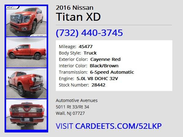 2016 Nissan Titan XD, Cayenne Red - - by dealer for sale in Wall, NJ – photo 22