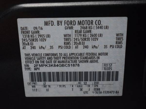 2016 Ford Edge Titanium SKU:GBC51878 SUV for sale in Memphis, TN – photo 24