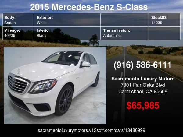 2015 Mercedes-Benz S-Class S 63 AMG AWD 4MATIC S63 LOW MILES LOADED... for sale in Carmichael, CA – photo 24