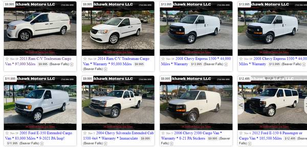 Over 25 Cargo Vans Available! Ford and Chevy - cars & trucks - by... for sale in Beaver Falls, OH – photo 2