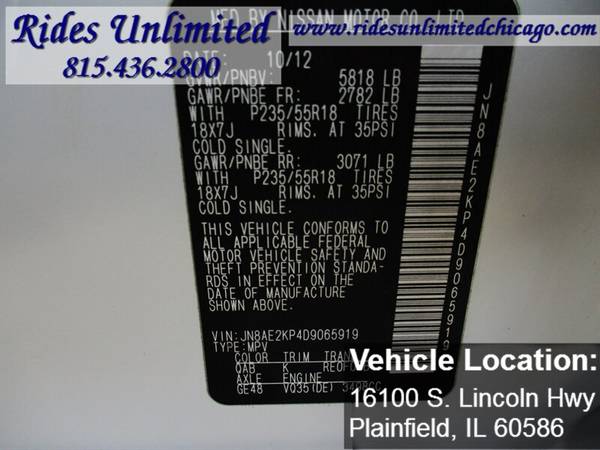 2013 Nissan Quest 3.5 SL - cars & trucks - by dealer - vehicle... for sale in Crest Hill, IL – photo 21