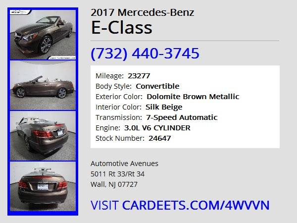 2017 Mercedes-Benz E-Class, Dolomite Brown Metallic - cars & trucks... for sale in Wall, NJ – photo 22