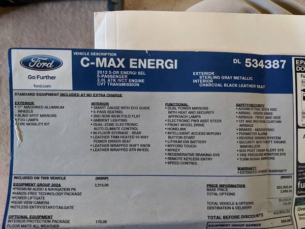 Ford C-MAX Energi SEL 48k miles Warranty Loaded 48k miles - cars &... for sale in Fairfax, District Of Columbia – photo 20