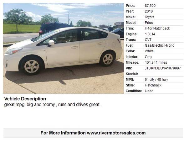 2010 Toyota Prius II 4dr Hatchback 101341 Miles - - by for sale in Portage, WI – photo 2