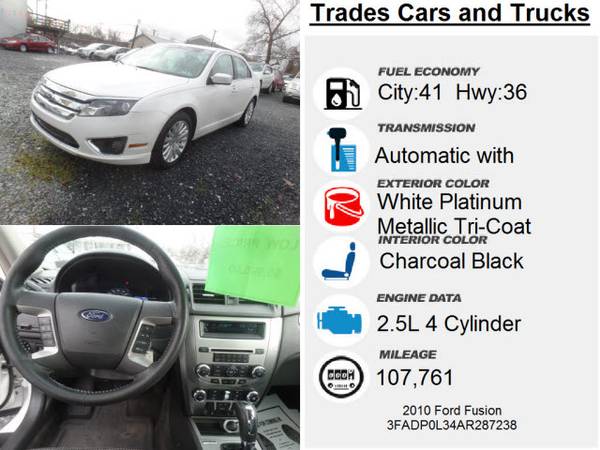 2010 Ford Fusion Hybrid 4 Door Sedan - cars & trucks - by dealer -... for sale in New Cumberland, PA – photo 11