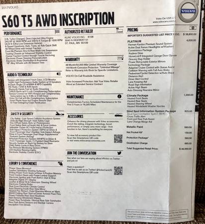 2017 Volvo S60 T5 Inscription Platinum Sedan 4D AWD for sale in Glenwood, MN – photo 11