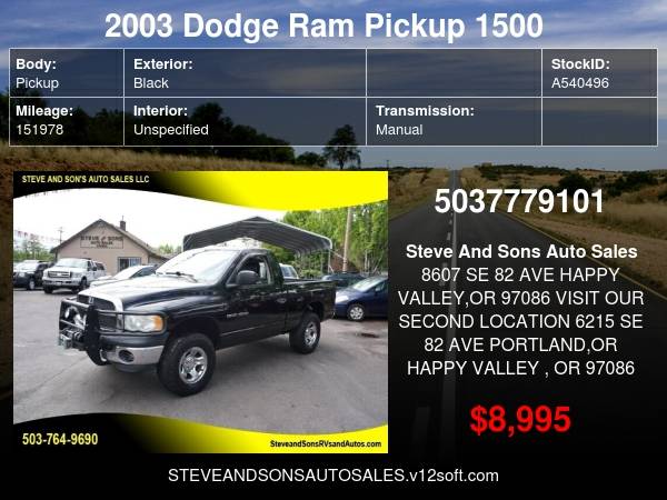 2003 Dodge Ram Pickup 1500 SLT - - by dealer - vehicle for sale in Happy valley, OR – photo 22