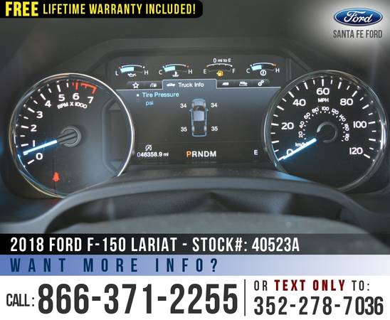 *** 2018 Ford F150 Lariat 4WD *** Leather Seats - SYNC - Cruise -... for sale in Alachua, FL – photo 16