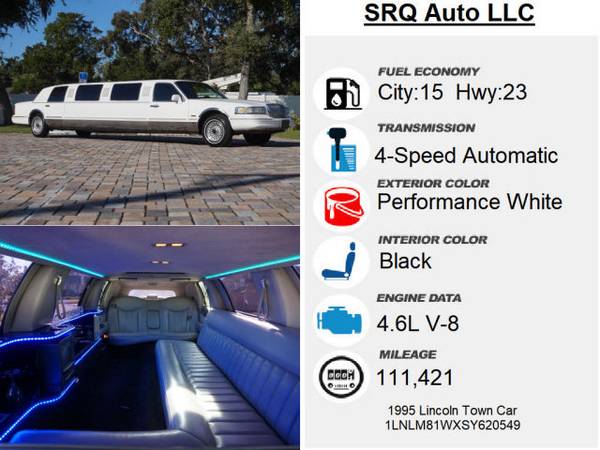 1995 Lincoln Town Car Springfield Coach 10 Passenger Limo - cars &... for sale in Bradenton, FL – photo 11