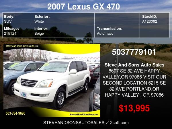 2007 Lexus GX 470 Base 4dr SUV 4WD - - by dealer for sale in Happy valley, OR – photo 24