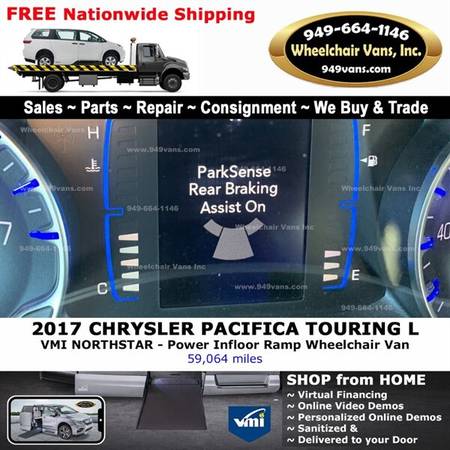 2017 Chrysler Pacifica Touring Plus Wheelchair Van VMI Northstar - -... for sale in Laguna Hills, CA – photo 15