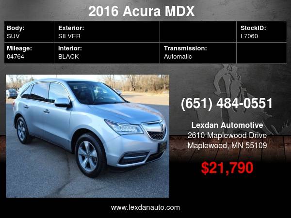 2016 Acura MDX SH-AWD LEATHER MOONROOF with - cars & trucks - by... for sale in Maplewood, MN