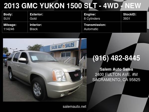 2013 GMC Yukon 1500 SLT - 4WD - REAR CAMERA - NEW TIRES - THIRD ROW for sale in Sacramento , CA – photo 24
