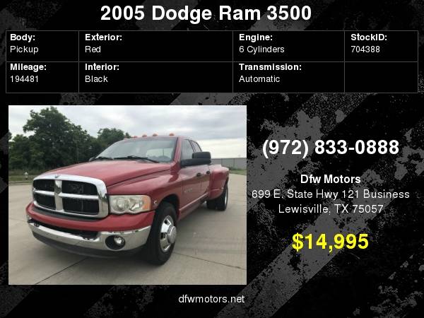 2005 Dodge Ram 3500 SLT Dually for sale in Lewisville, TX – photo 24