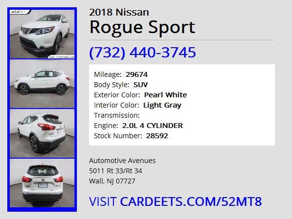 2018 Nissan Rogue Sport, Pearl White - - by dealer for sale in Wall, NJ – photo 22