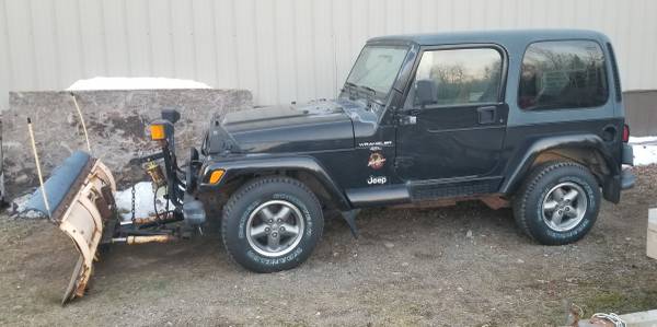 97 Jeep Wrangler Sahara with plow, 85000 miles - cars & trucks - by... for sale in Forbes, MN – photo 2