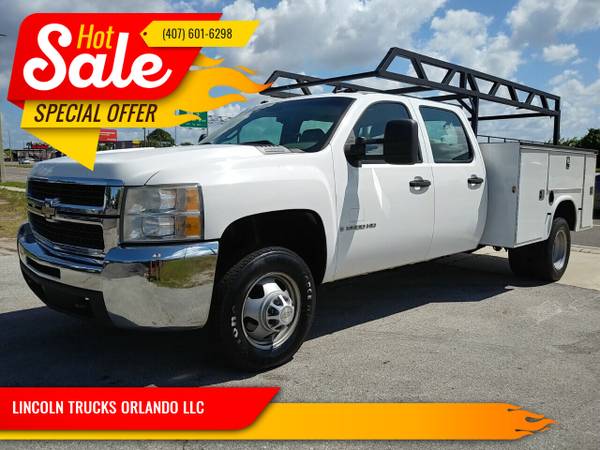 2008 CHEVY 3500 GAS CREW CAB UTILITY BED SUPER CLEAN RUNS PERFECT for sale in Orlando, FL