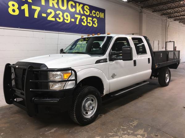 2012 Ford F-350 Crew Cab SRW 4x4 Diesel Contractor Service Flatbed for sale in Arlington, TX – photo 4