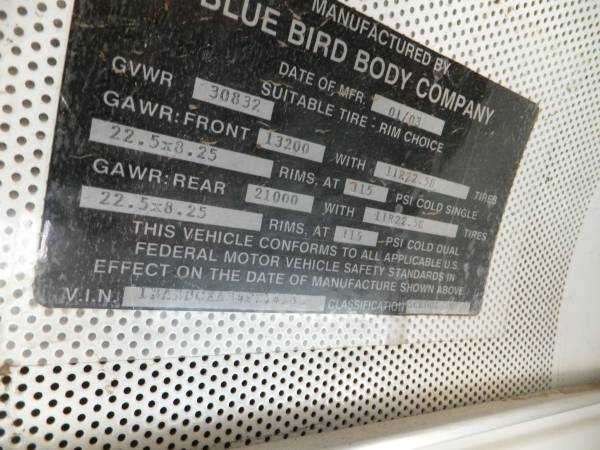 2004 Blue Bird All American FE 84 Passenger School Bus - cars & for sale in Phoenix, AZ – photo 10