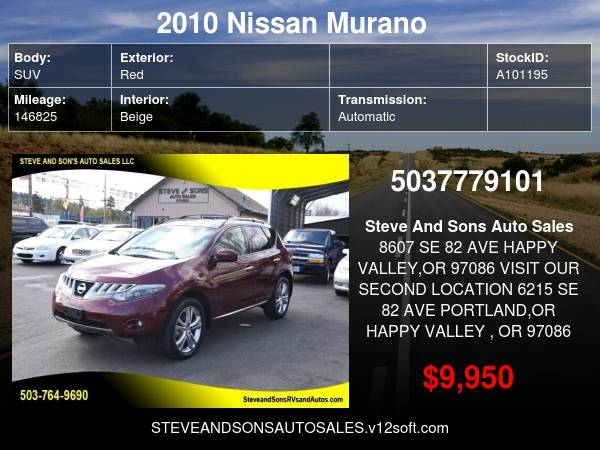 2010 Nissan Murano LE AWD 4dr SUV - - by dealer for sale in Happy valley, OR – photo 21