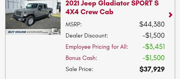 2021 JEEP GLADIATOR SPORT S : - cars & trucks - by dealer - vehicle... for sale in Corrales, NM – photo 2