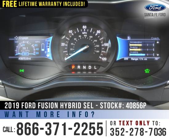 *** 2019 Ford Fusion Hybrid SEL *** ActiveX Seats - Bluetooth -... for sale in Alachua, GA – photo 16